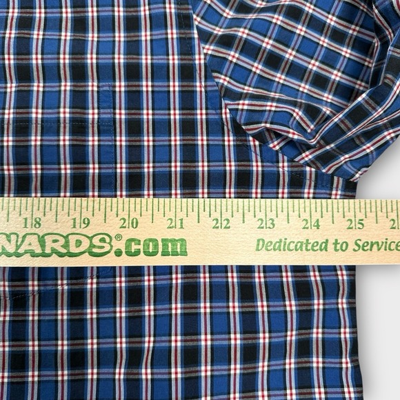 ROWM‎ Shirt Men's XLT Black Blue Red Plaid Long Sleeve Button Down Pocket Cotton - Picture 5 of 8